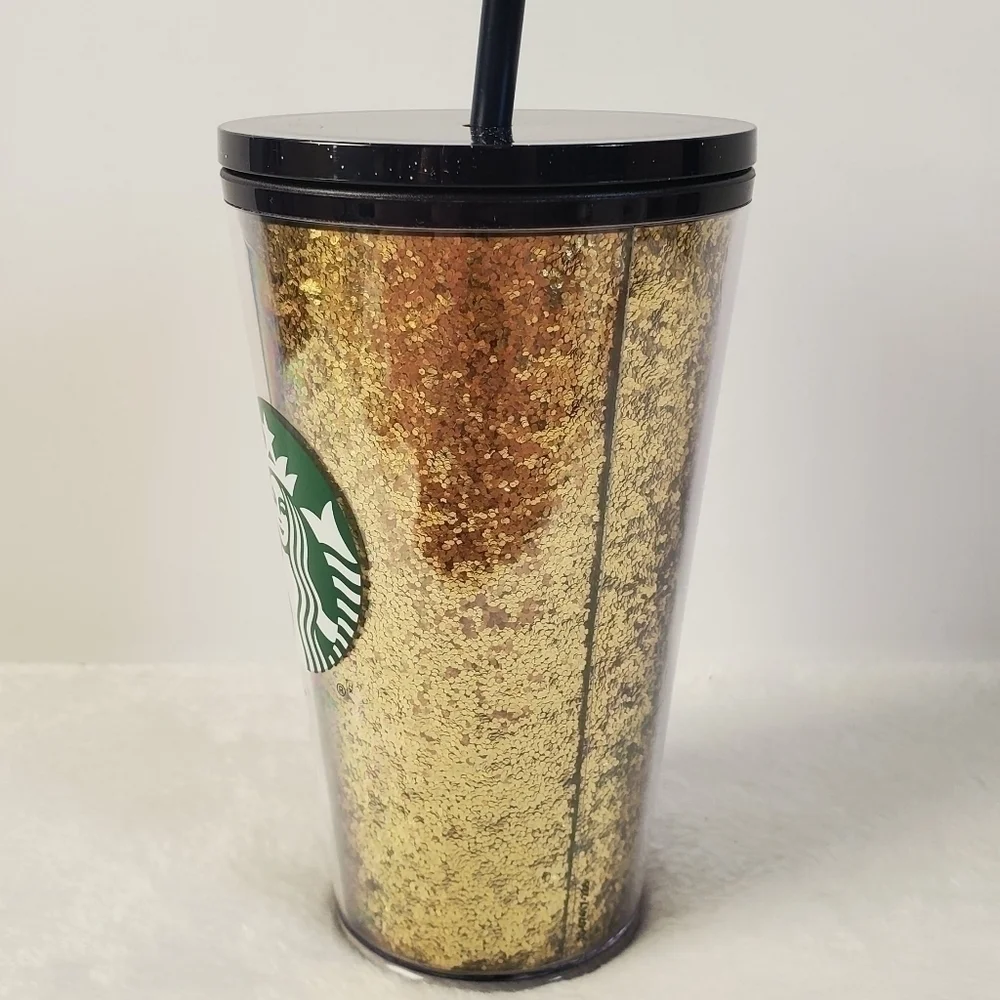 Starbucks 2020 Holiday New Home Gold Black Navy Ombre Glitter Tumbler 16 Oz